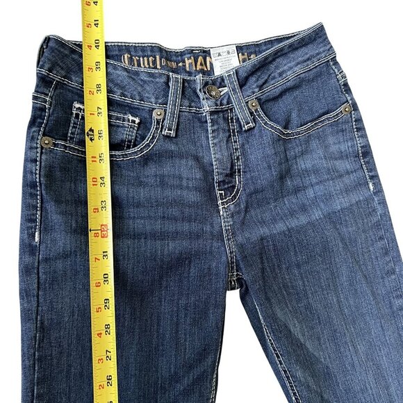 Cruel Girl Hannah Women 26L Denim Super Flare Dark Stonewash Embroidered Cowgirl - Picture 13 of 16